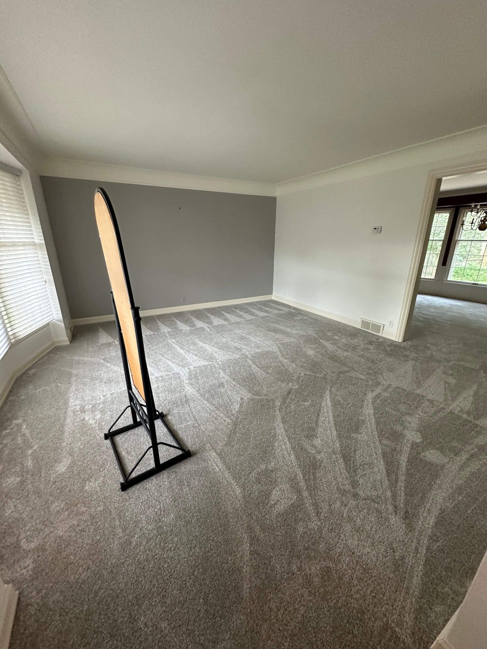 a snowboard in a room